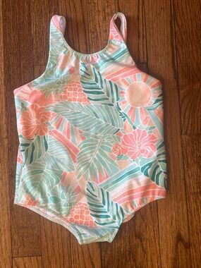 Kenny Flowers Coral & Mint Tropical One-Piece Swimsuit